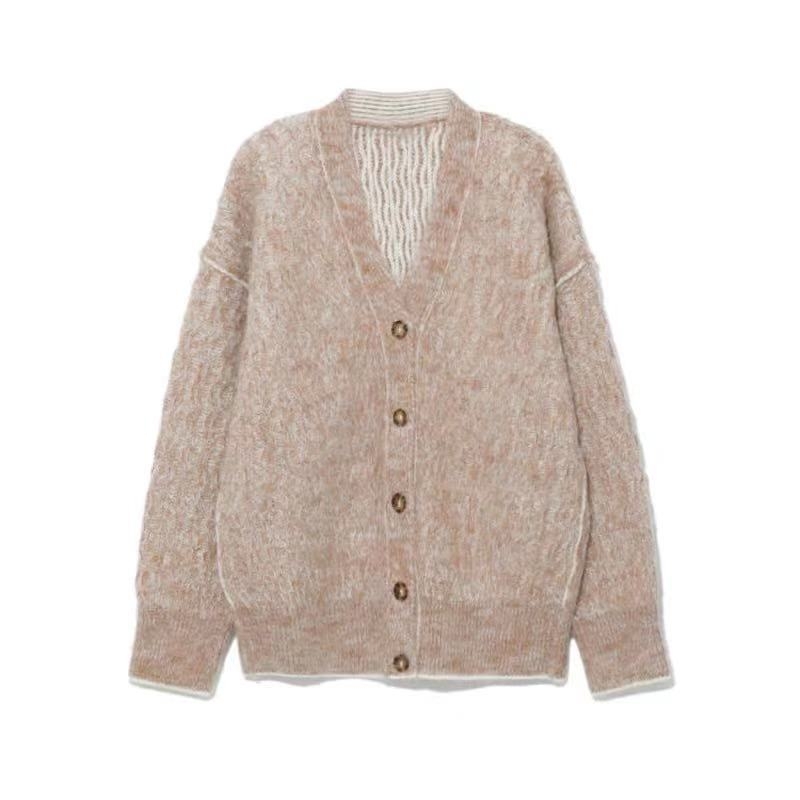 Long-sleeved Mohair Blend Cardigan - NY037