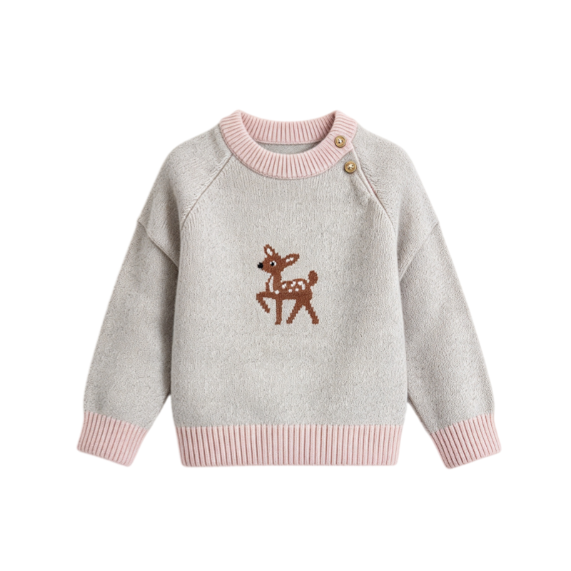 Children's long-sleeve cashmere jacquard sweater - NY002C